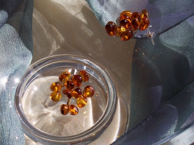 Amber Silver Earrings to stick ES1023