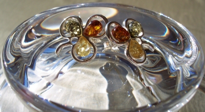 Amber Silver Earrings to stick ES1052