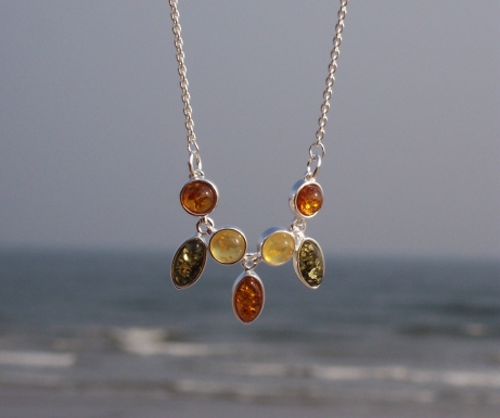 Amber Silver Necklace NE3053