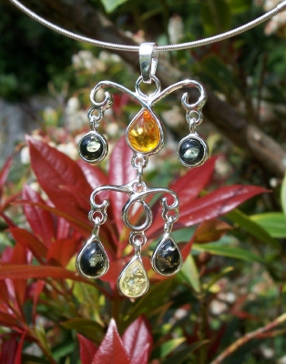 Amber Silver Pendant PE2026b