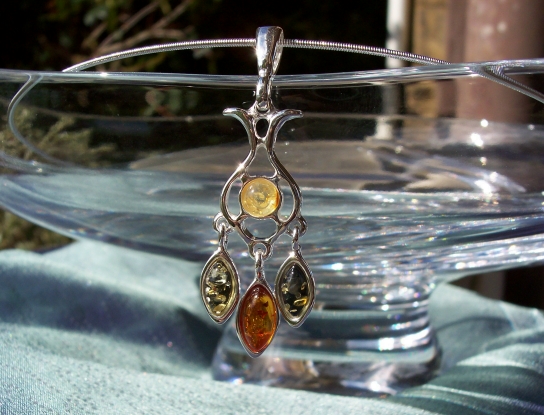 Amber Silver Pendant PE2027