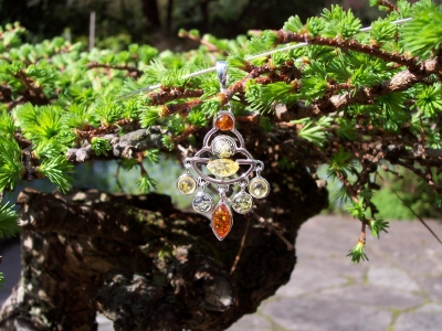 Amber Silver Pendant PE2060