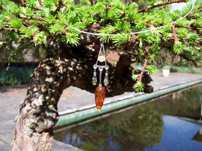 Amber Silver Pendant PE2087