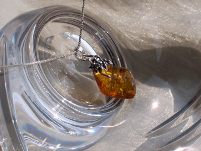 Amber Silver Pendant PE4023