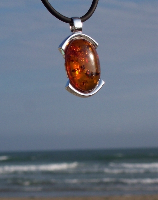 Amber Silver Pendant PE6264