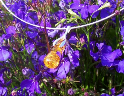 Amber Silver Pendant PE7243